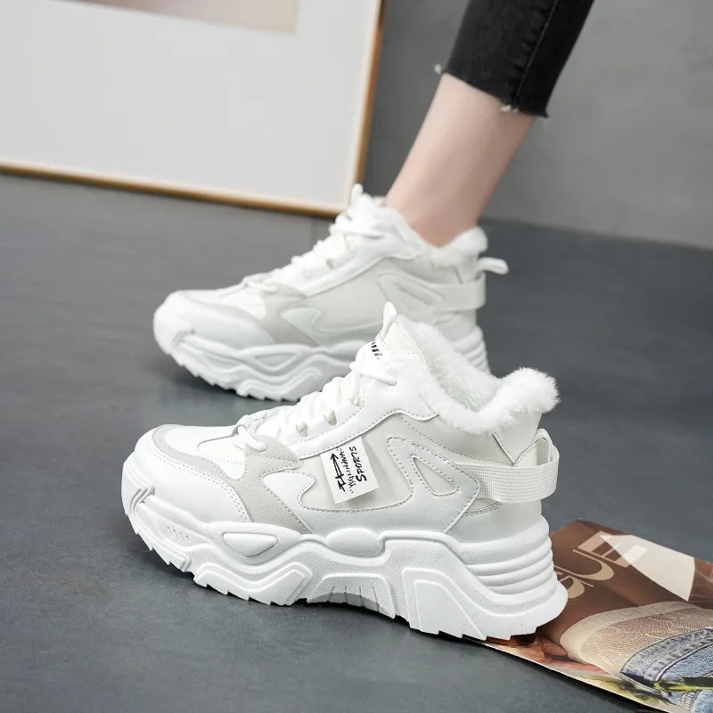 Nuevas Botas de Nieve de Invierno para Mujer, Botas Altas con Forro de Peluche Cálido, Zapatillas Cómodas e Impermeables, Calzado Femenino de Moda 2026