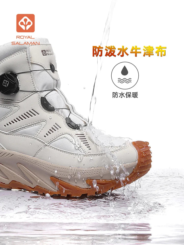 Botas de Nieve para Exteriores SALAMAN 2026, Zapatos de Senderismo para Hombre, Botas Impermeables para Mujer, Zapatillas de Trekking, Botas de Esquí Cálidas de Lana de Caña Alta para Invierno