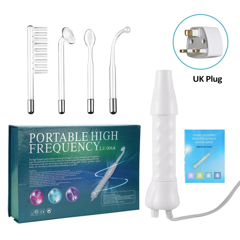 Dispositivo portátil de electroterapia de microcorriente y de alta frecuencia, eliminación de acné y peine de belleza