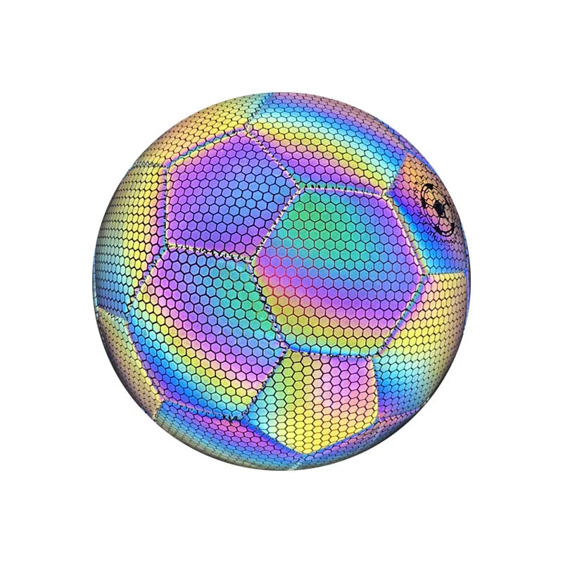 1 balón de fútbol reflectante tamaño 5, balón de fútbol colorido luminoso para entrenamiento en interiores y exteriores, 1 pieza de fútbol reflectante tamaño 5, Lu