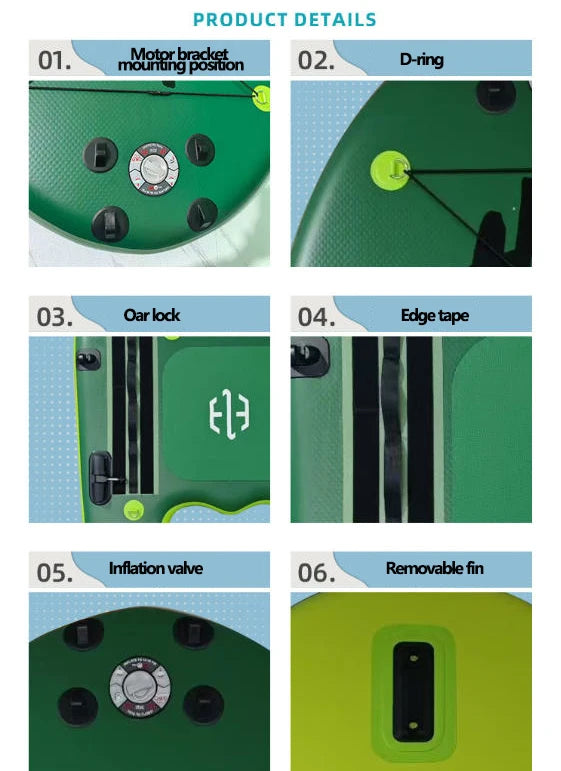 Tabla de Paddleboard Inflable Resistente para Pesca, Equipo Acuático, Tabla de Pesca Estilo Rana, PVC, Capacidad de Carga 200KG, Plataforma