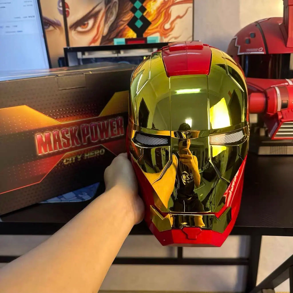 Nuevo Casco de Iron Man 2026, Réplica 1:1, Eléctrico, Usable, con Control por Voz, Modelo Coleccionable de Anime, Accesorio para Juego de Roles para Adultos, Regalo de Cumpleaños
