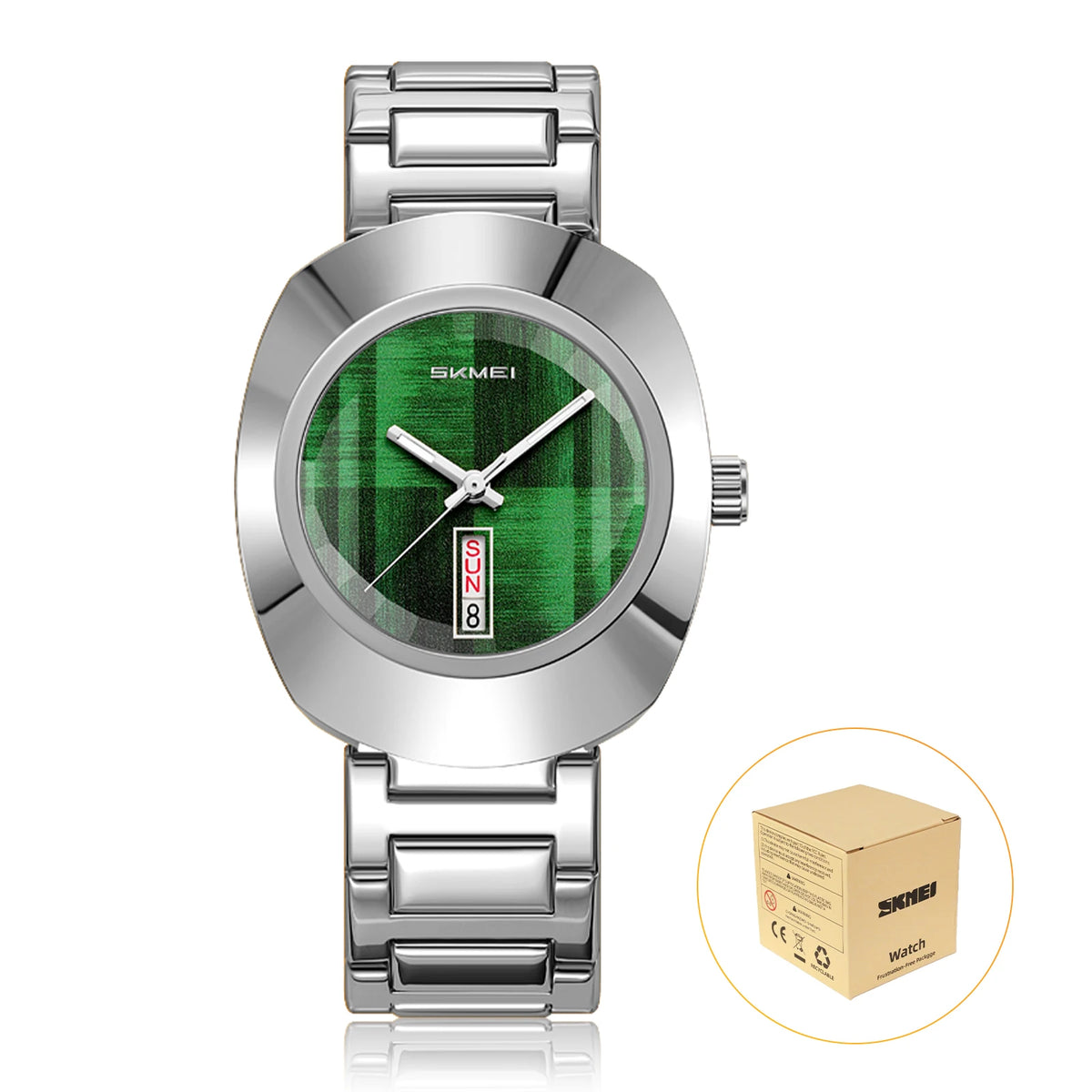 Reloj de cuarzo de moda SKMEI 9410 para hombre, resistente al agua 30M, reloj de pulsera masculino, reloj de negocios sencillo, esfera colorida, visualización de semana y fecha