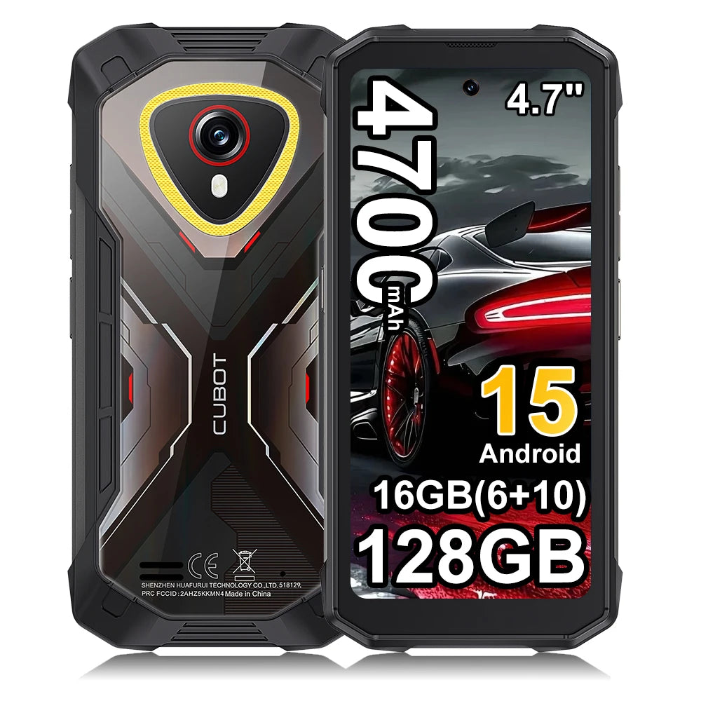 [Envío desde Francia] Cubot KingKong Mini 4 Smartphone resistente Android 15 de 4,7 pulgadas 4700mAh 16(6+10)GB+128GB NFC con luz para camping