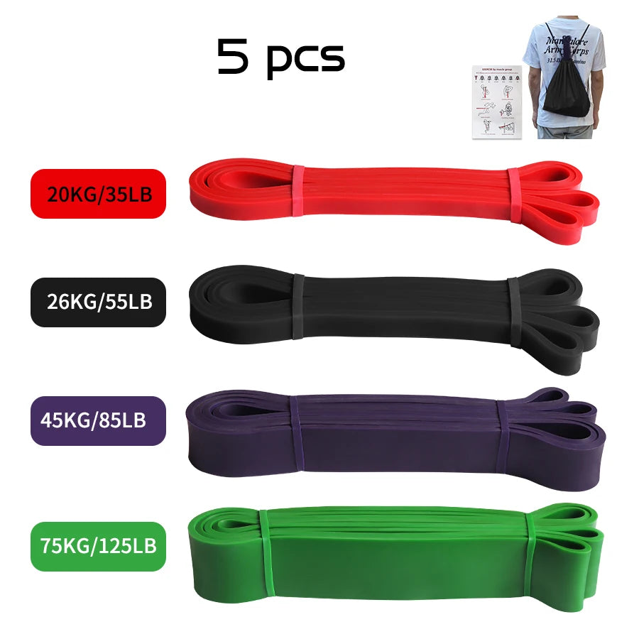 Banda de resistencia de látex para Pilates y entrenamiento, banda elástica de ejercicio para fuerza deportiva, banda de asistencia para dominadas, equipo de Fitness resistente