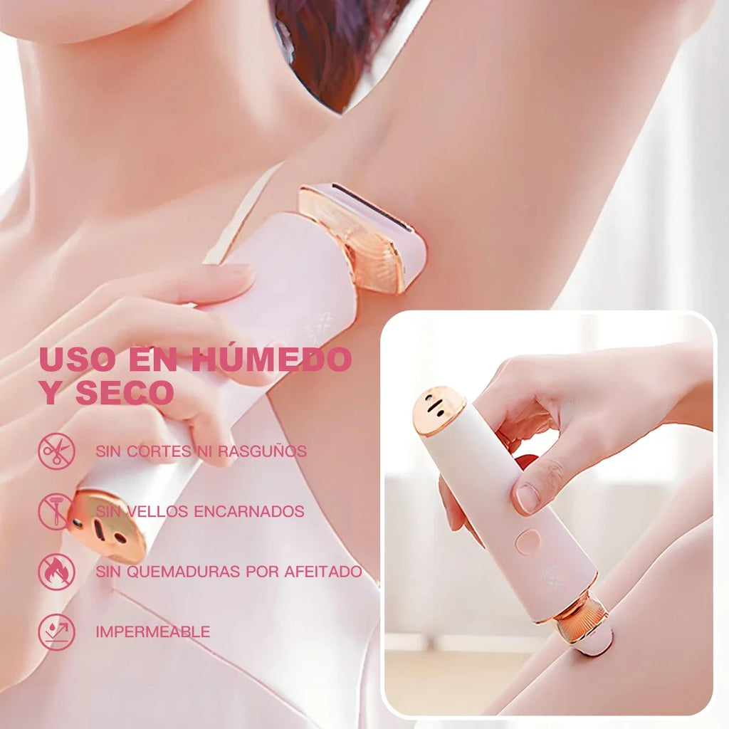 Afeitadora eléctrica para el cuidado de la salud WOOX, diseñada para mujeres, para mantener el cuerpo y la barba impecables, con función de limpieza, lavable, clasificación IPX6, batería de litio de 5 W y 600 mAh, y dobl