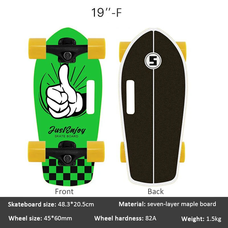 Mini Patineta Portátil de 19 Pulgadas, Patineta Completa de Madera de Arce, Patineta de Alta Velocidad para Niños, Adultos, Principiantes y Perros