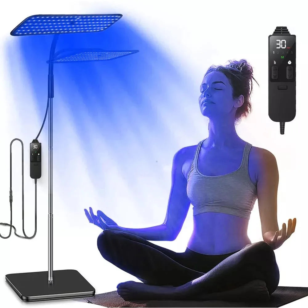 Lámpara de Bronceado con Luz Azul de 225 LED, 48 Piezas, Longitud de Onda 460+490nm, Bronceador Facial, Lámpara de Solárium para Bronceado Corporal