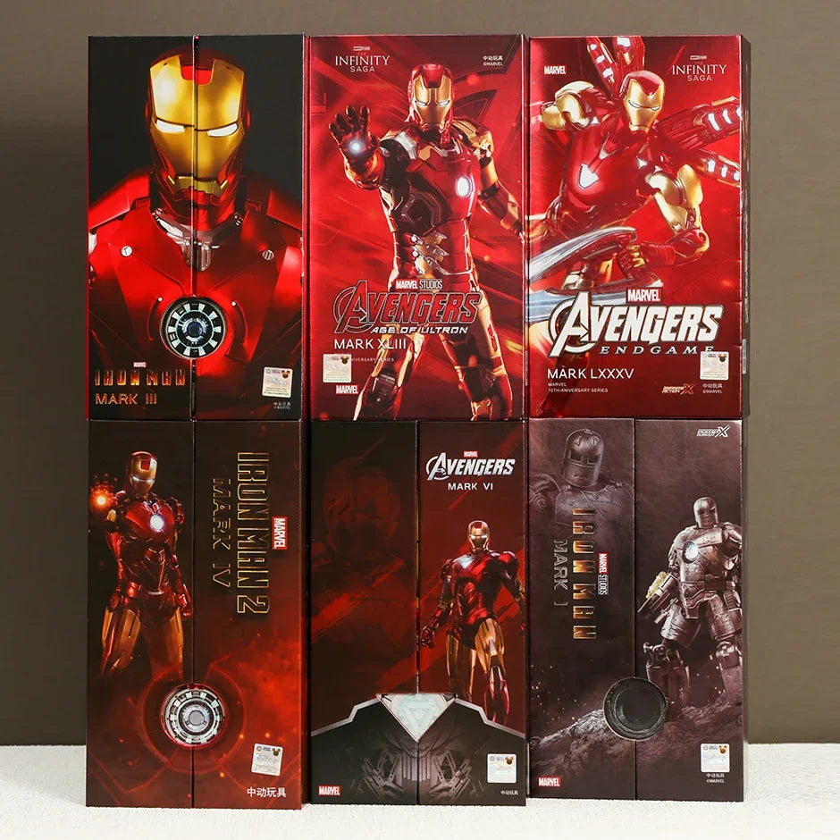 ZD Toys Iron Man Mark MK 1-7 17 21 42 43 45 46 85 Tony Stark muñeca de modelos coleccionables figura de acción de juguete