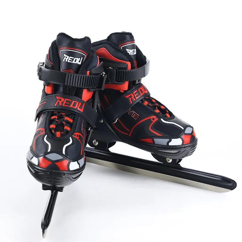 Zapatos de patines profesionales de Hockey sobre hielo, zapatos de hoja de patinaje sobre hielo, zapatos térmicos para principiantes, adultos, adolescentes, niños, patín de ruedas, tamaño ajustable