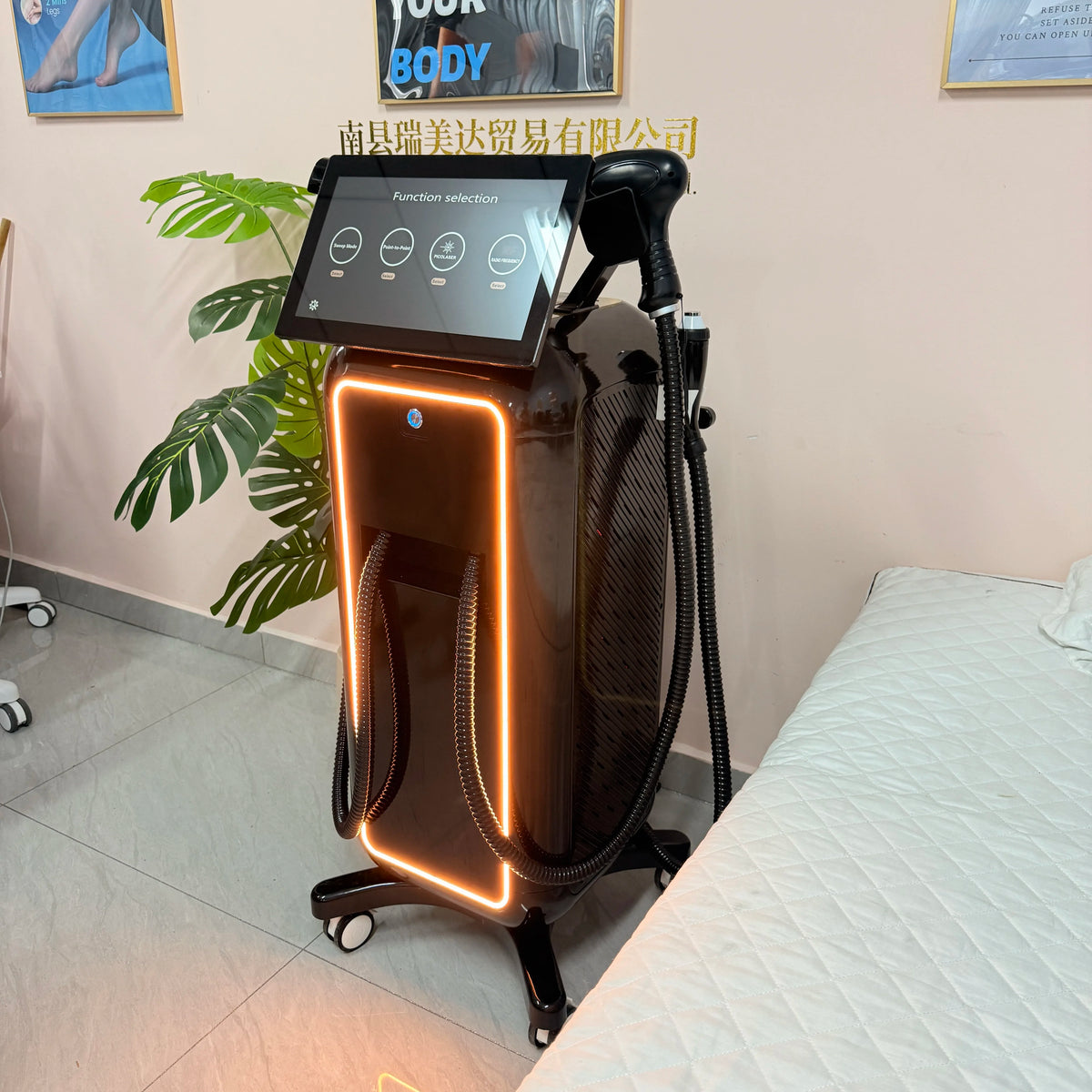 Máquina de Depilación Láser de Diodo de Alta Potencia 4 en 1, 5000W, 755/808/940/1064nm, Dispositivo de Depilación Corporal Indoloro con Hielo y Titanio