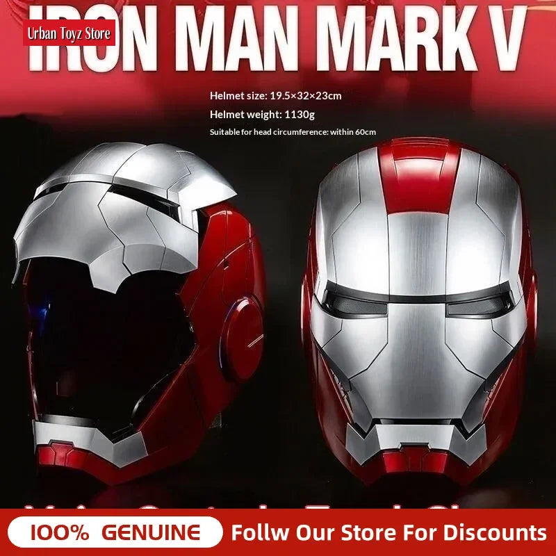 Casco Original de Iron Man MK5 de Avengers 1:1, Máscara Eléctrica Transformable con Activación por Voz, Coleccionable, para Regalo