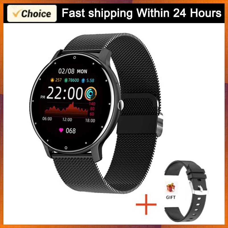 LIGE 2026 Reloj inteligente para mujer y hombre, regalo, deporte, fitness, relojes para hombre, monitor de ritmo cardíaco, Smartwatch impermeable para Android iOS