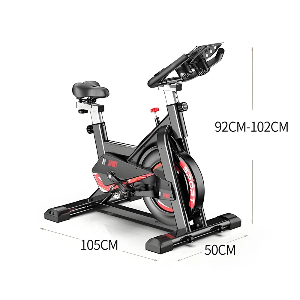 Bicicleta estática, bicicleta de ejercicio para interiores, resistencia ajustable y pantalla LCD, monitorización en tiempo real del ritmo cardíaco y de las calorías. Ideal para entrenamientos de cardio en casa.