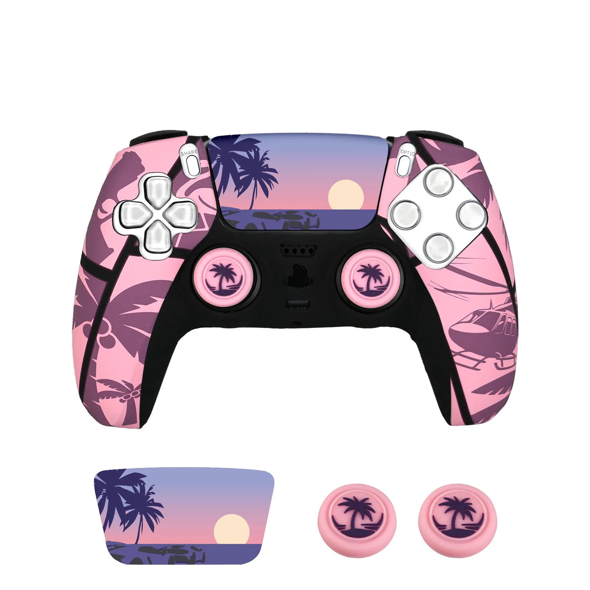 Spider Theme Soft Silicone Protective Case For PS5 Game Controller Cover Skin Gamepad Touchpad Stickers Thumb Stick Grip Cap Kit