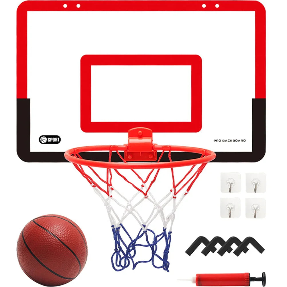 Juegos divertidos y de seguridad para niños en interiores, juego de baloncesto deportivo para el hogar, soporte de pared, marco de baloncesto no perforado