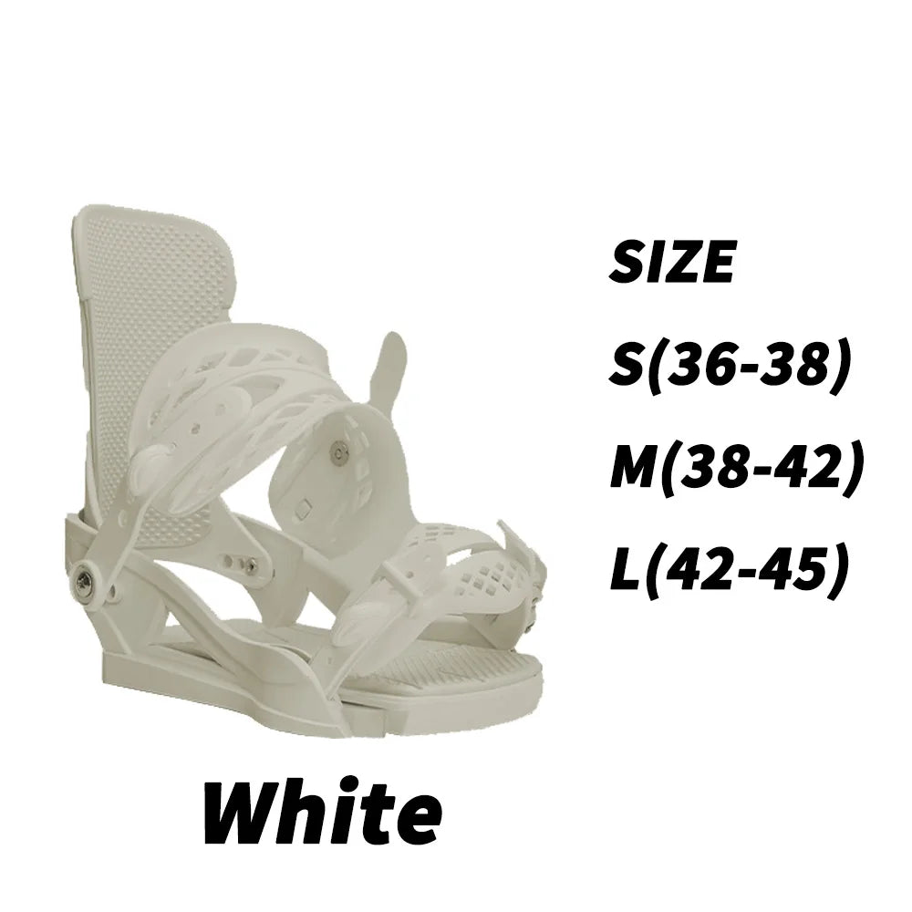 Fijaciones de snowboard Blanco 3D Encuadernación envuelta totalmente ajustable Base cómoda y amortiguadora