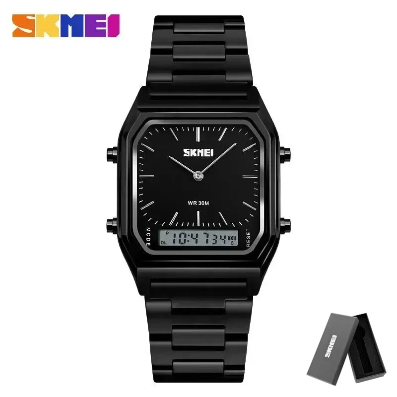 SKMEI 1220 Quartz Wristwatches relogio masculino Fashion Casual Watch  Men Digital Dual Time Sports Chronograph 3bar Waterproof