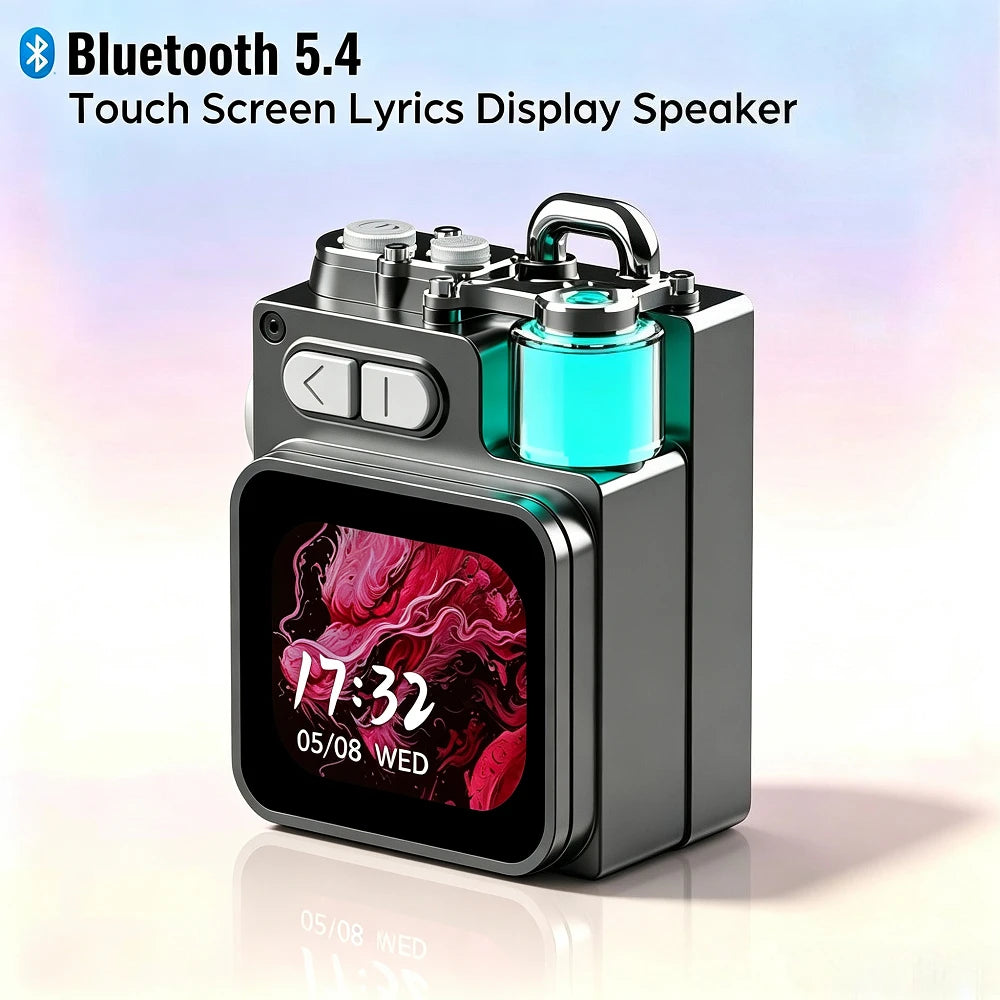 Altavoz Bluetooth con pantalla táctil inteligente, mini reproductor de audio portátil, altavoz para exteriores con pantalla LED y luz RGB