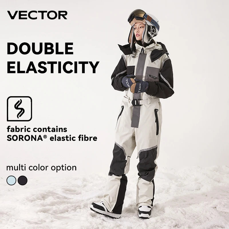 Mono de esquí grueso de una pieza para hombre y mujer, chaqueta de Snowboard para deportes al aire libre, traje de salto cálido, ropa de invierno impermeable, monos con capucha