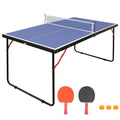 Mesa de ping pong, incluye red y juego de raquetas, apta para uso en interiores y exteriores. Incluye 2 raquetas y pelotas de ping pong