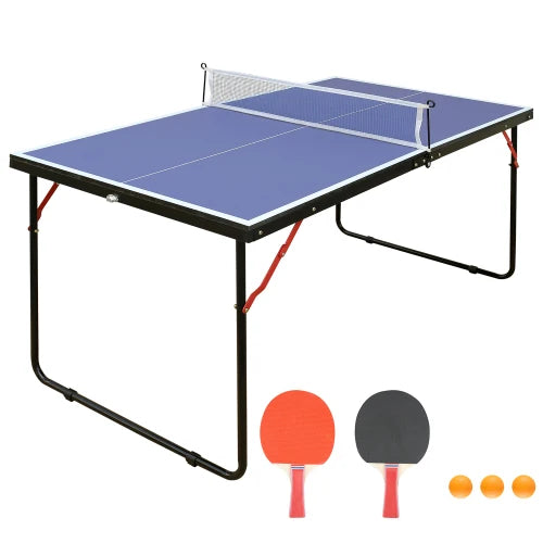 Mesa de ping pong, incluye red y juego de raquetas, apta para uso en interiores y exteriores. Incluye 2 raquetas y pelotas de ping pong