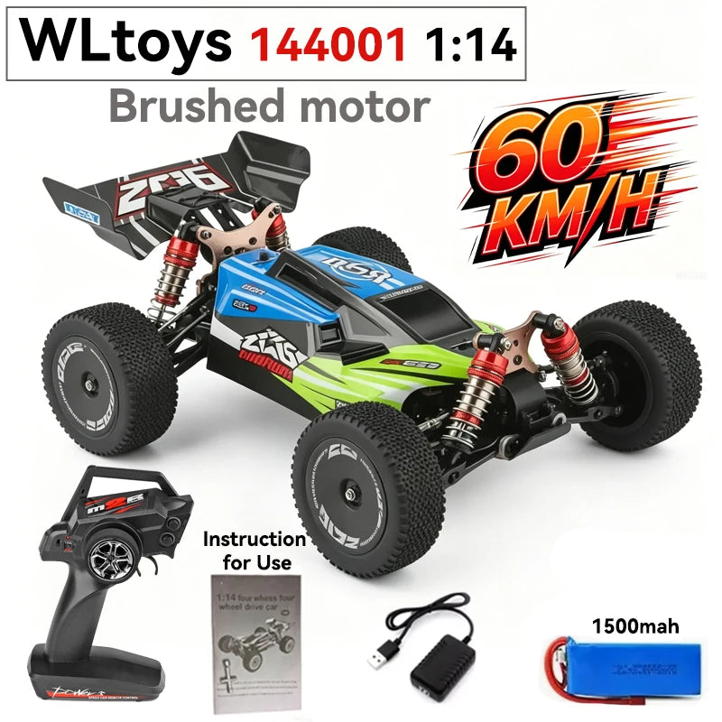 Coche RC de alta velocidad WLtoys 1/12 124017 - Vehículo eléctrico de drift 4WD sin escobillas de 75 km/h con control remoto 2.4G para carreras