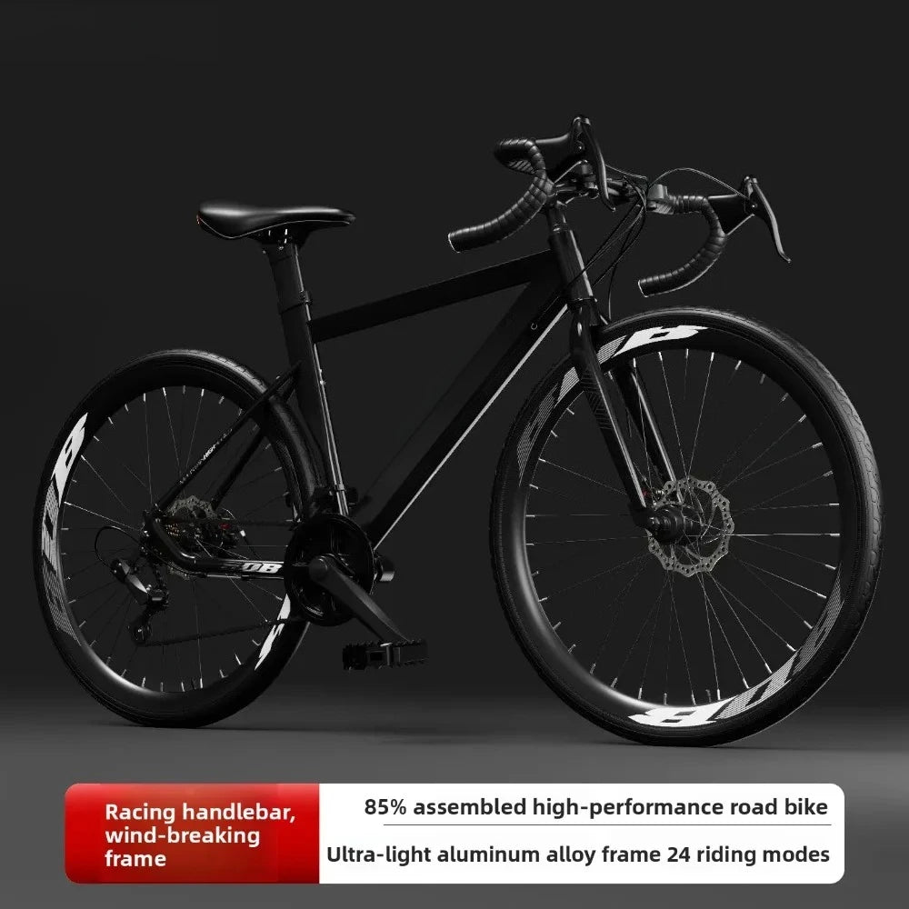 Bicicleta de carretera 700C, bicicleta de carreras ligera con manillar de caída, 21, 24, 27 velocidades, freno de disco mecánico, bicicleta urbana para adultos