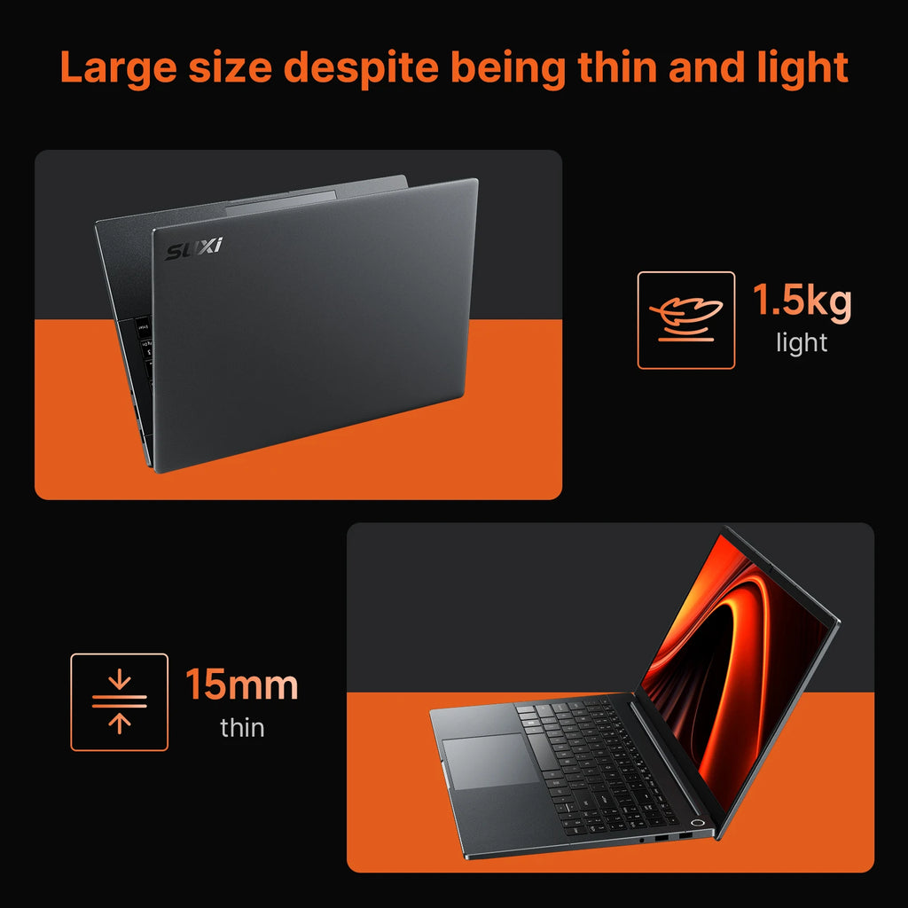 SUXI R9-5950H Laptop 15.6 inch 90Hz Display 32GB RAM 512GB SSD 4.3GHz Fingerprint Unlock Windows 11 Notebook Computer