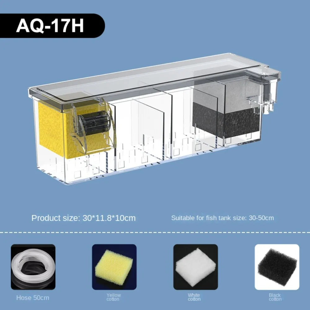 Wall Mounted Fish Tank Built-in Silent Waterfall Filter Box Circulating With Water Pump Circulating Water Purifier for Home