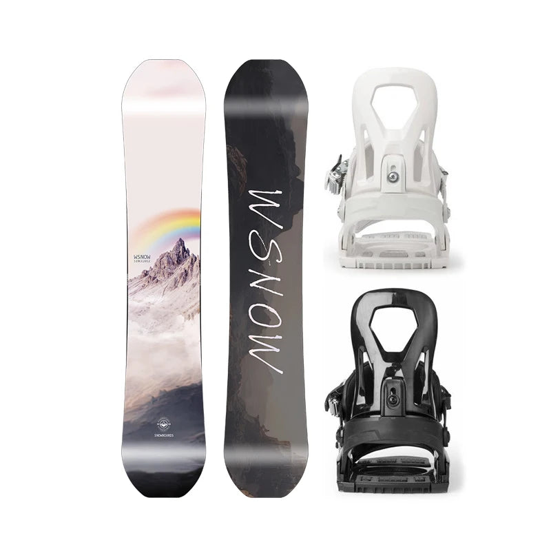 2025 Snowboard de montaña completo, soporte de Snowboard completo de dos piezas para adultos, juego de Snowboard de pecho plano para hombres y mujeres