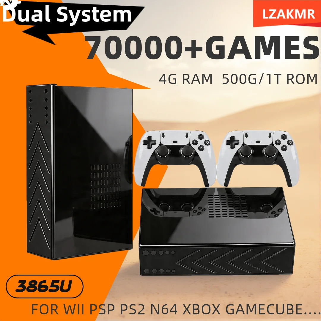 Consola de videojuegos retro R3 PRO sistema Batocera 500GB 3865U más de 70 000 juegos para Wii PS2 PSP Saturn GameCube N64 mando inalámbrico