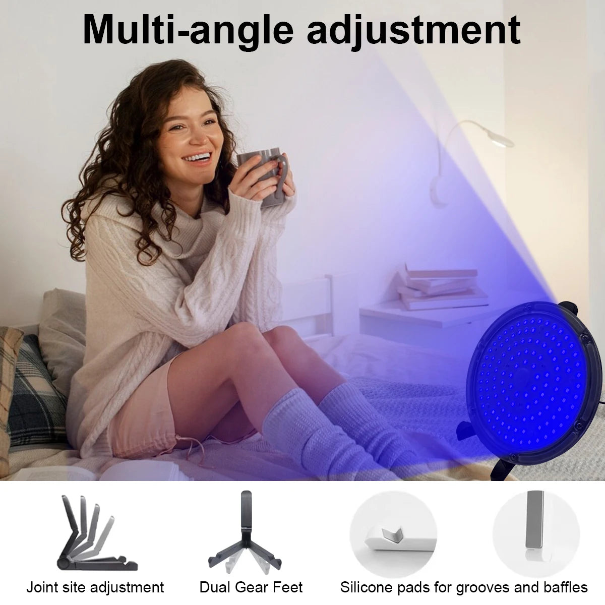 Lámpara de Bronceado UV de Escritorio con 120 LED. Para el Bronceado Facial y Corporal con Rayos Ultravioleta. 457 Luz Azul. Para tomar el sol en casa