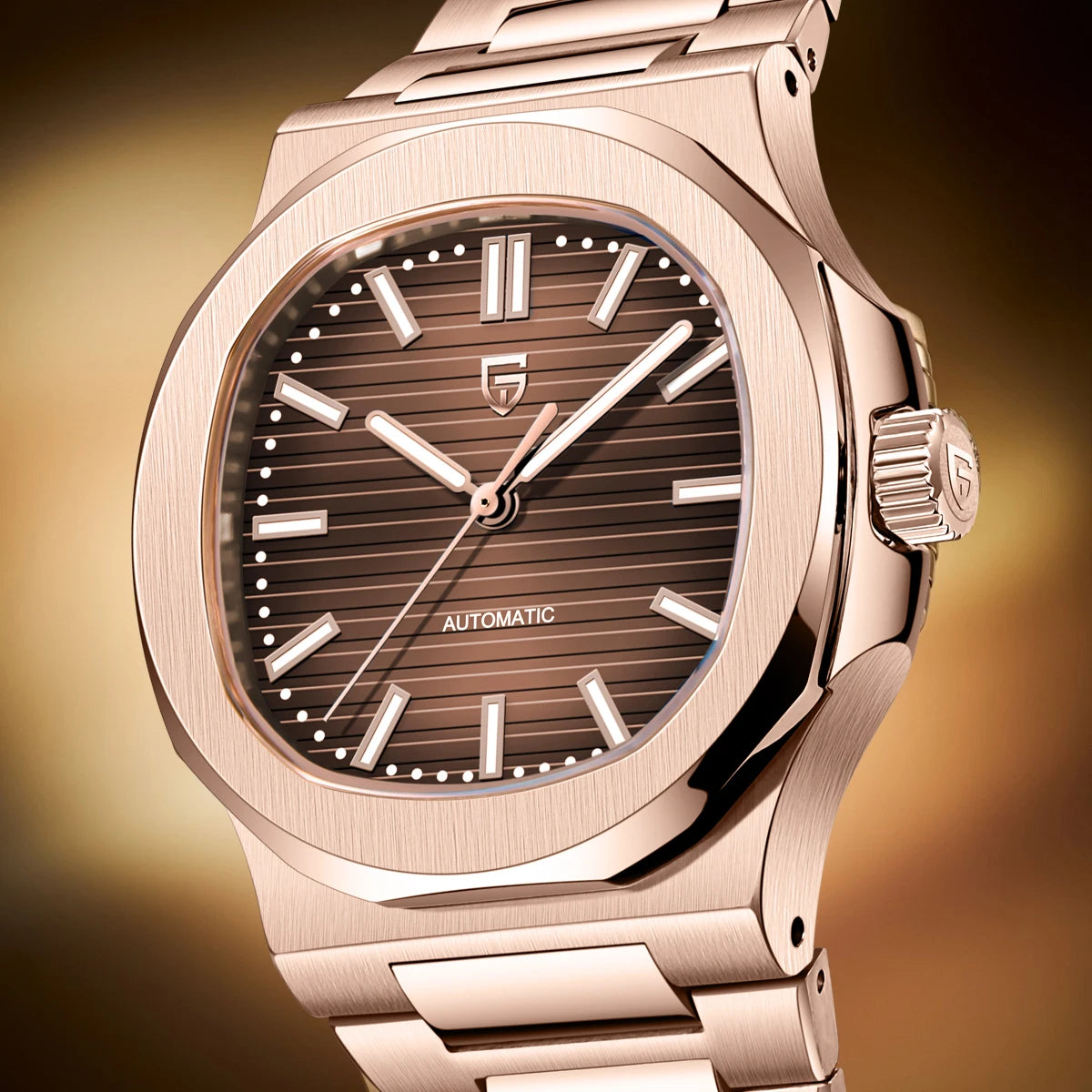 PAGANI DESIGN Men's Watches 2026 New Luxury Rose Gold Automatic Watch Men Sapphire crystal Waterproof Mechanical Wrist Watch Men
