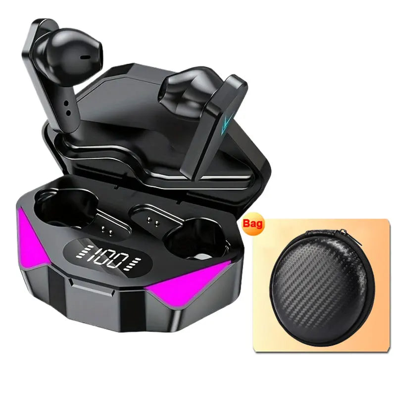 Auriculares Bluetooth inalámbricos TWS, audífonos gamer con pantalla LED, micrófono, audio con bajos, cancelación de ruido, auriculares Bluetooth X15