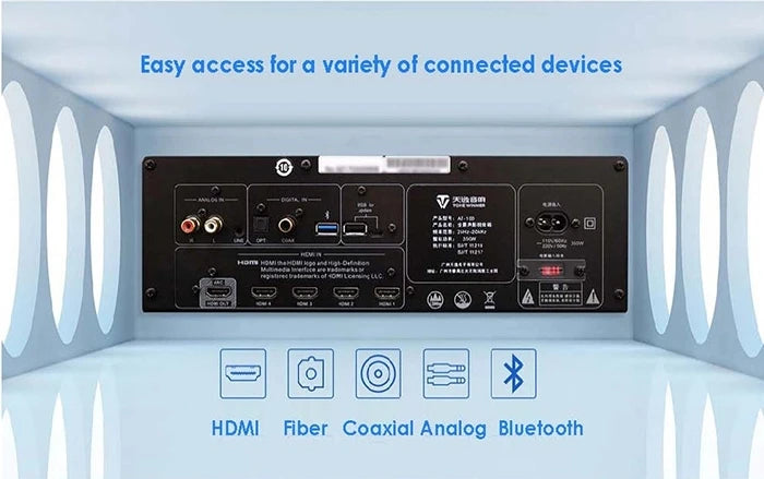 Barra de Sonido 5.1.2 Atmos, Sistema de Sonido Envolvente HD para Cine en Casa, Altavoz con Amplificador 5.1