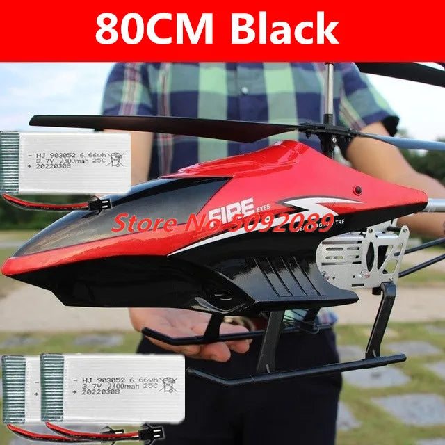 2,4G 6 ejes Flybarless doble hélice Flexible Anti-choque RC helicóptero 85CM 150M aleación avión UAV con 3 uds batería de juguete
