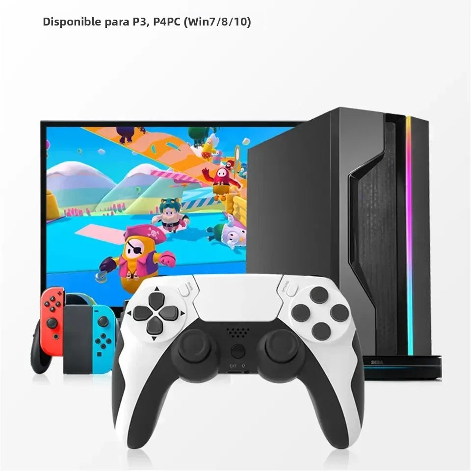 Mando inalámbrico GAMINJA, gamepad Bluetooth con doble vibración, giroscopio de 6 ejes, panel táctil, micrófono y puerto para auriculares para PS4, PS3 y PC