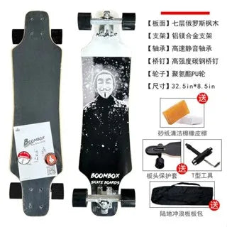 Monopatín profesional para adultos de 32x9,25 pulgadas, tabla de baile longboard, cepillo para niña, calle, camino de arce, velocidad hacia abajo, tabla de doble urdimbre para surf