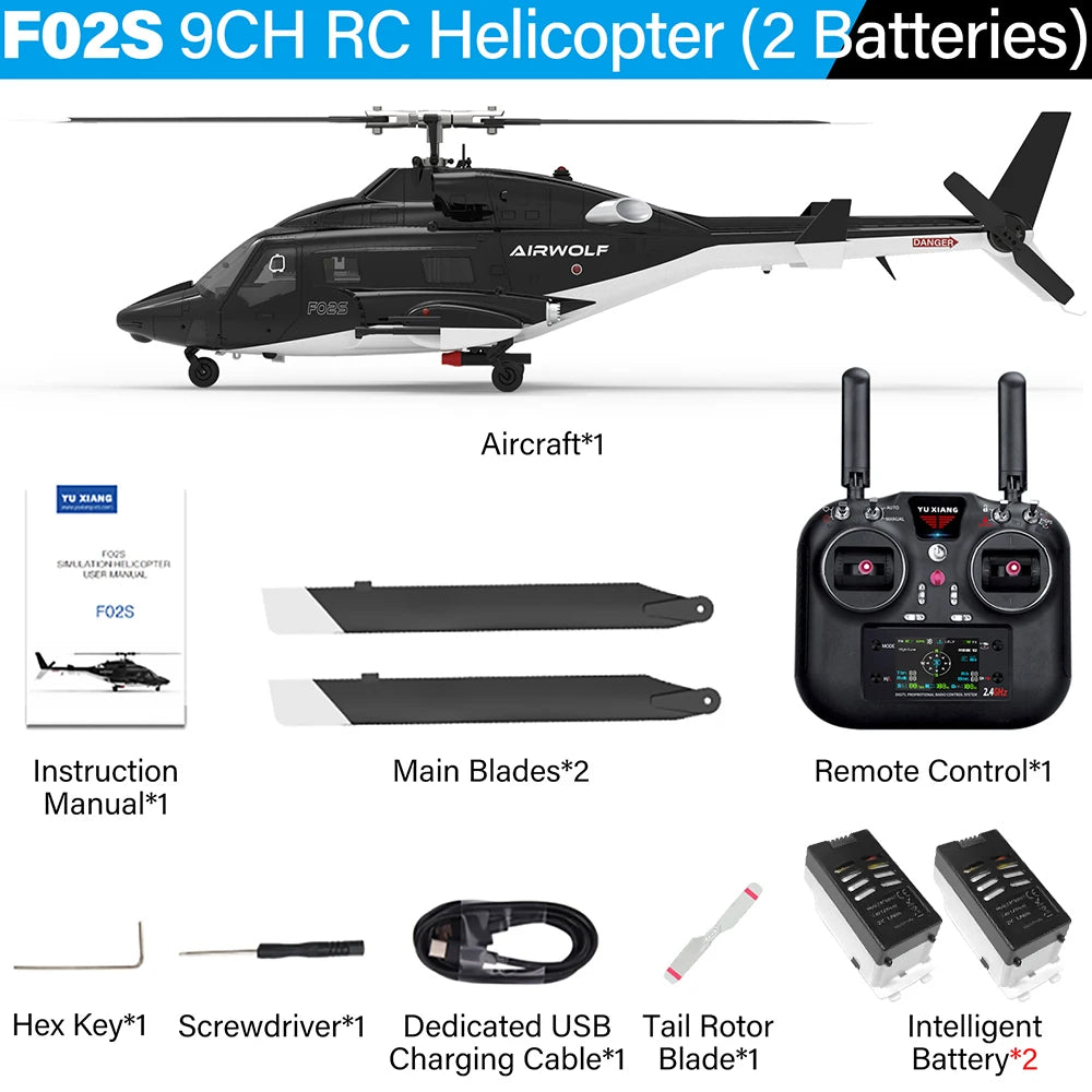 NUEVO Helicóptero RC YUXIANG Airwolf Escala 1:34 Avión 9CH GPS 2.4GHZ Doble Motor Aeronave RC