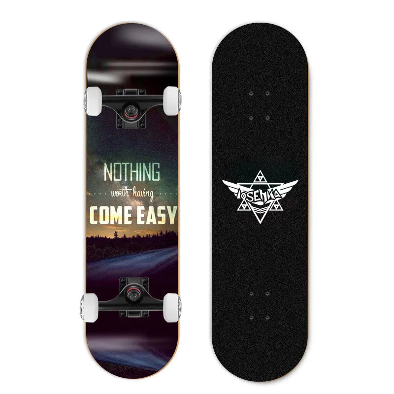 Patineta de Doble Kick para Principiantes, 7 Capas de Madera de Arce, Cuatro Ruedas, Cruiser Urbano, Tabla Completa para Adultos, Hombres, Mujeres y Adolescentes