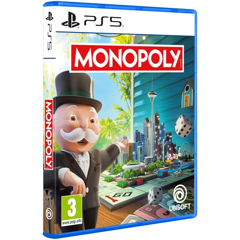 Monopoly PS5 Physical Game - Spanish Version, Family Classic Board Game with 3D Graphics, Multiplatform Play for PS5 and Nintendo Switch, Customize Rules and Objectives, Engaging Multiplayer Experience.