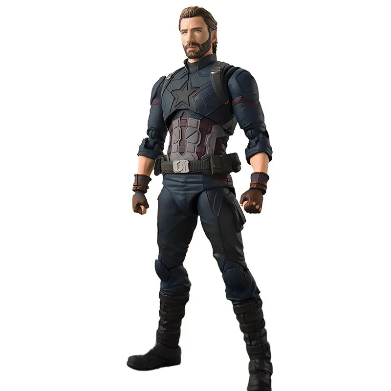 BANDAI Original S.H.Figuarts vengadores: Infinity War Capitán América y Pantera Negra Anime figuras de acción juguetes para niños Navidad