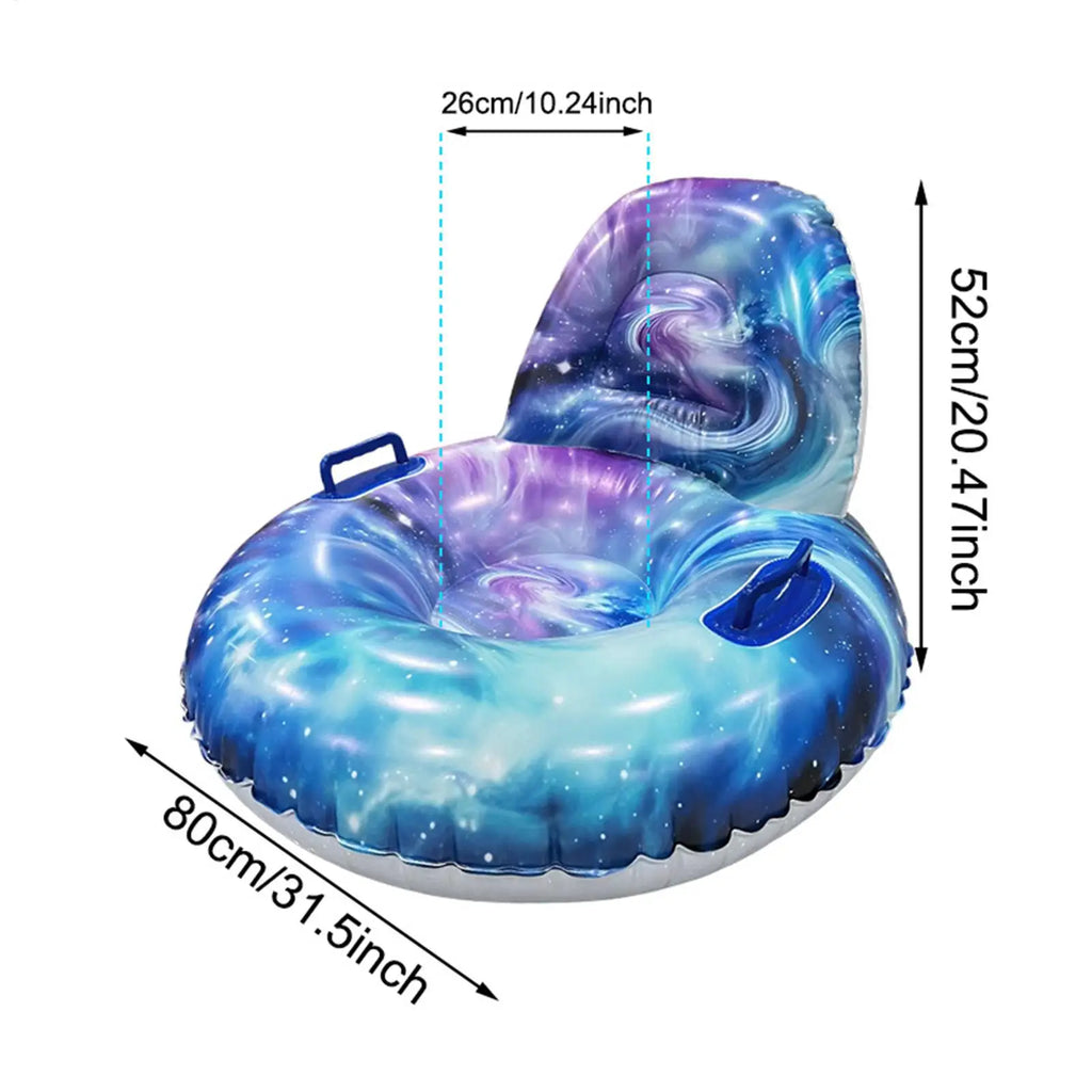 Tubos de nieve para adultos, trineos ergonómicos inflables con base antideslizante y respaldo, ideales para actividades al aire libre en familia durante el invierno, para practicar deportes en la playa o en un parque.