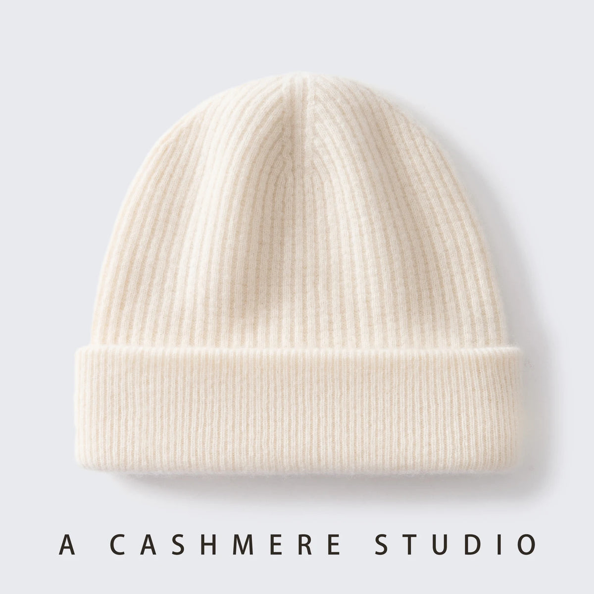 Gorro 100% de cachemira de primera calidad para mujeres y hombres, gorro de invierno casual para exteriores, unisex, cálido para esquiar, de doble capa, grueso, sin costuras, de punto acanalado.