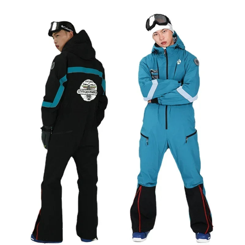 Nuevos trajes de esquí para hombre, monos de una pieza con aislamiento grueso para snowboard, conjuntos de ropa de esquí y nieve impermeables a prueba de viento para exteriores