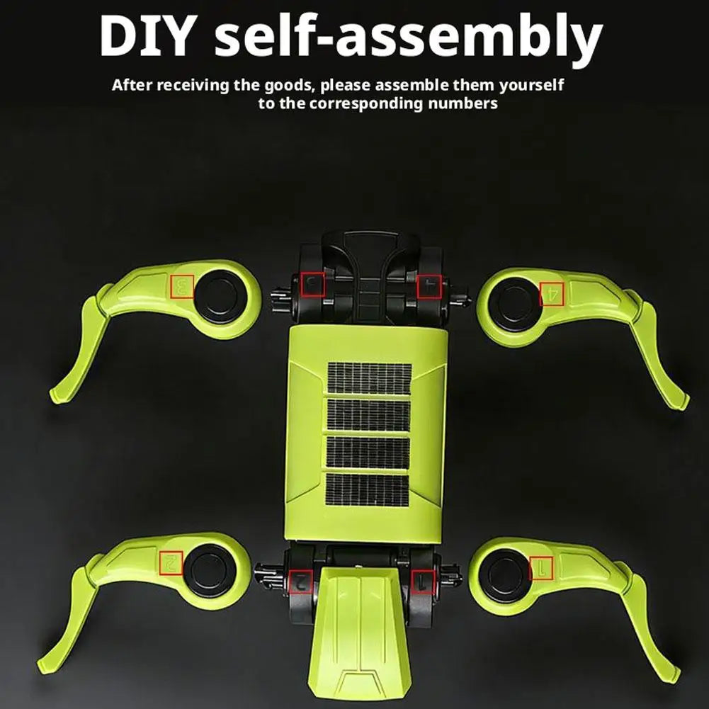 Kit de perro robótico DIY verde con panel solar y piezas para ensamblar