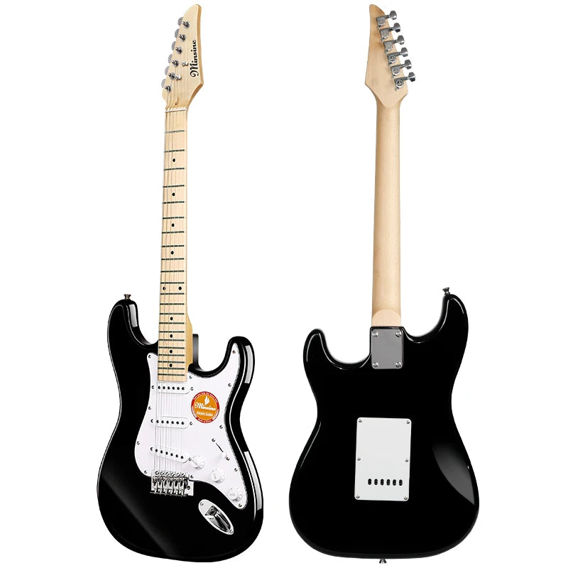 Guitarra Eléctrica MS-100 Estilo ST de 6 Cuerdas y 22 Trastes, Cuerpo de Madera de Álamo, Diapasón de Arce Canadiense, Instrumento Musical Profesional