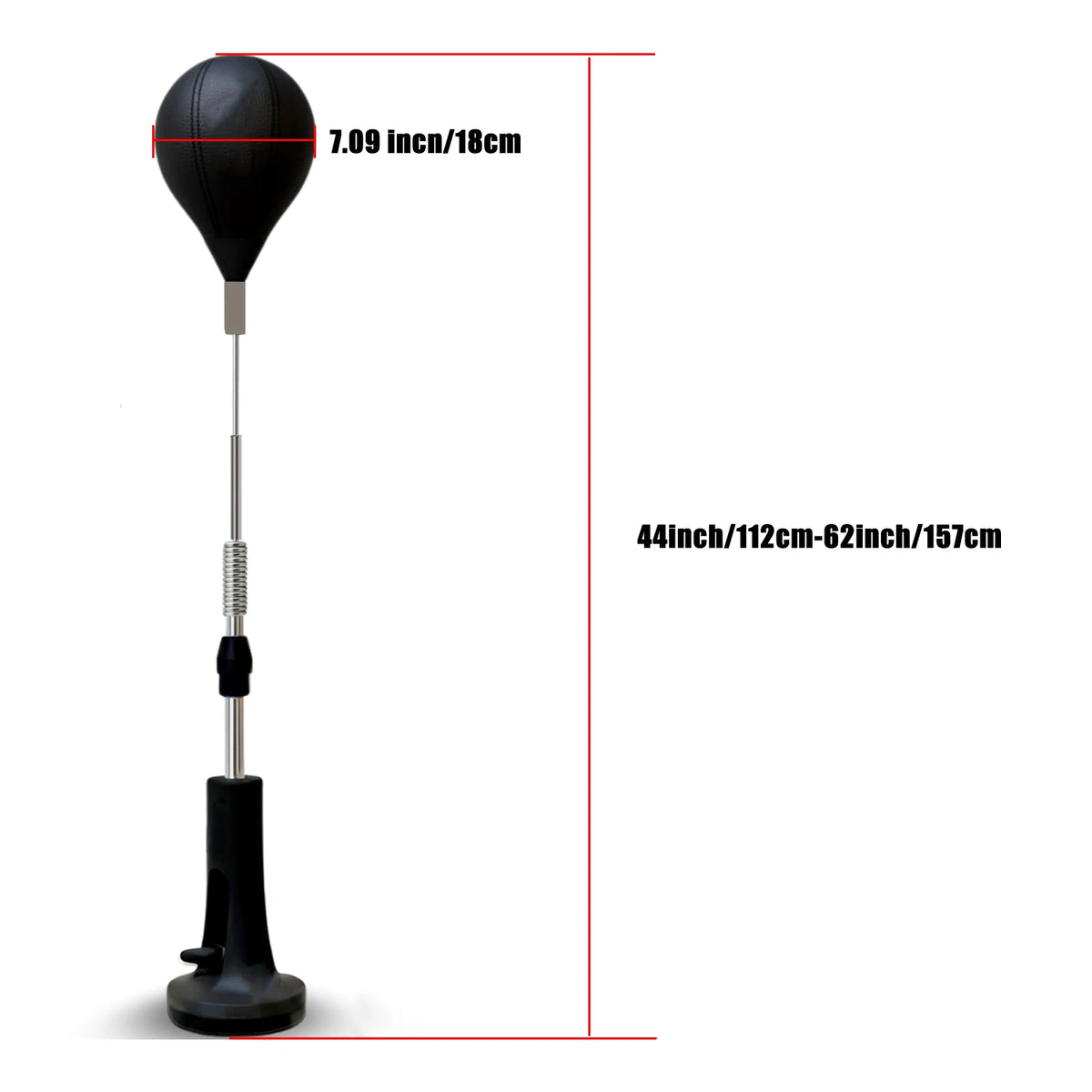 Saco de boxeo negro premium, Cobra, para entrenamiento de agilidad y boxeo, equipo de fitness para el hogar. Ajustable de 112 a 157 cm. Instalación con un solo clic. El mejor regalo para la familia.