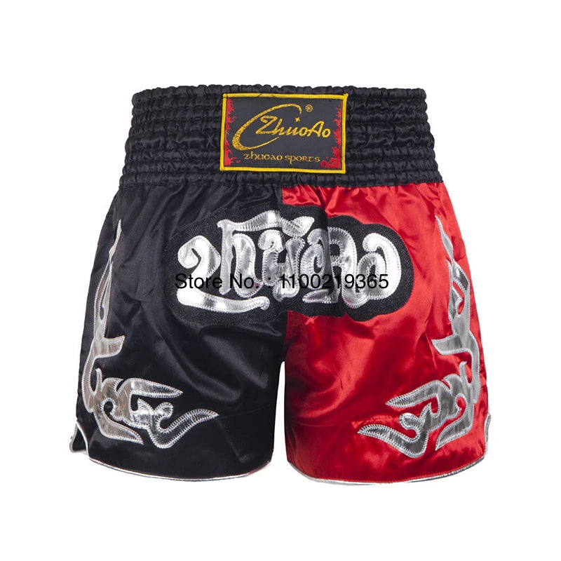 Pantalones cortos Muay Thai 2025, nuevos pantalones cortos de Kick Boxing para hombres, mujeres y niños, artes marciales Retro Thaiboxing Kickboxing Cage, pantalones de entrenamiento de lucha